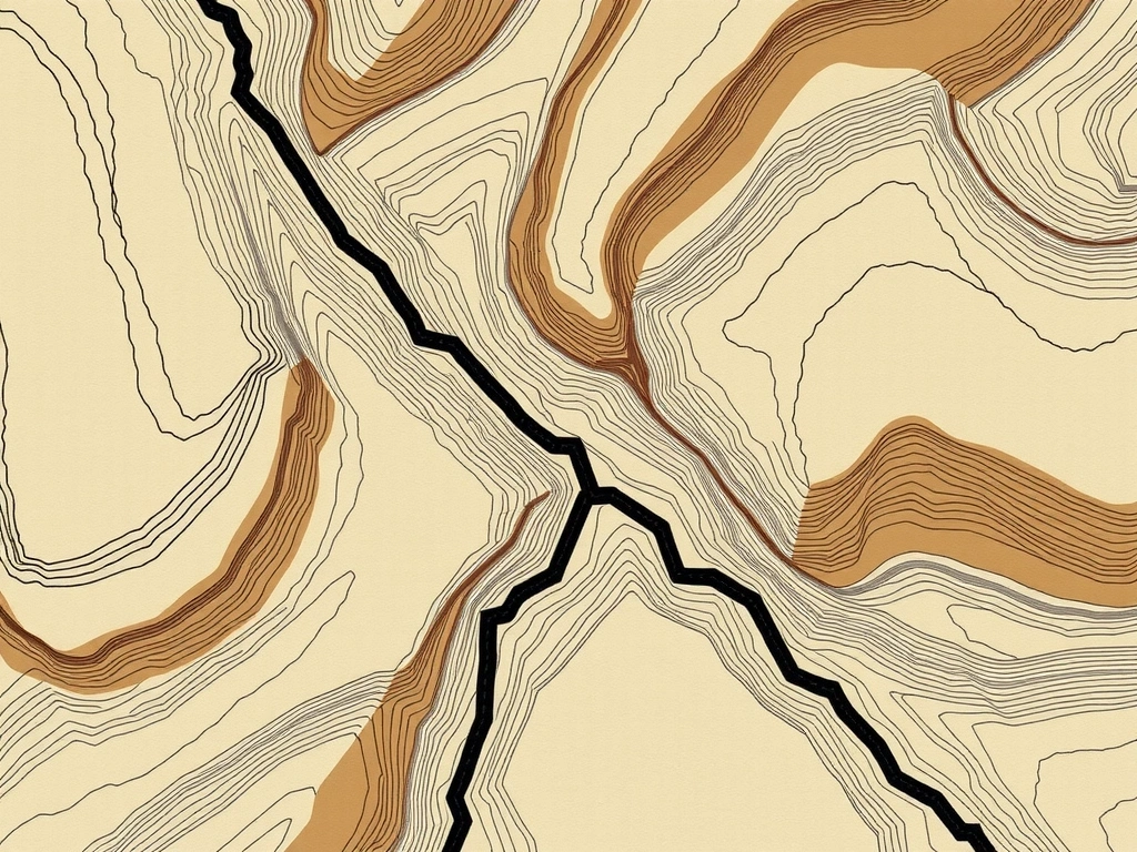 Topografische Karte mit Pfad